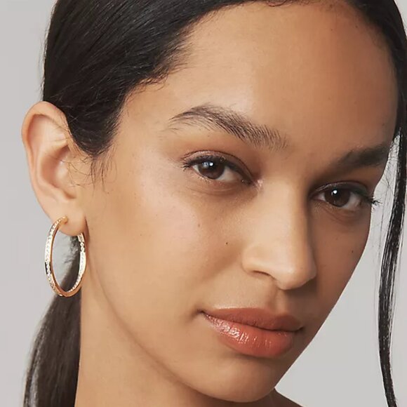 Anthropologie Jewelry - Anthropologie Large Glitz Hoop Earrings NWT